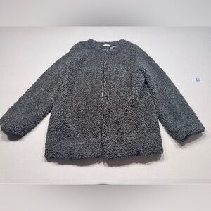 MAX STUDIO Boucle Knit Teddy Forest Dark Green Jacket Womens Large